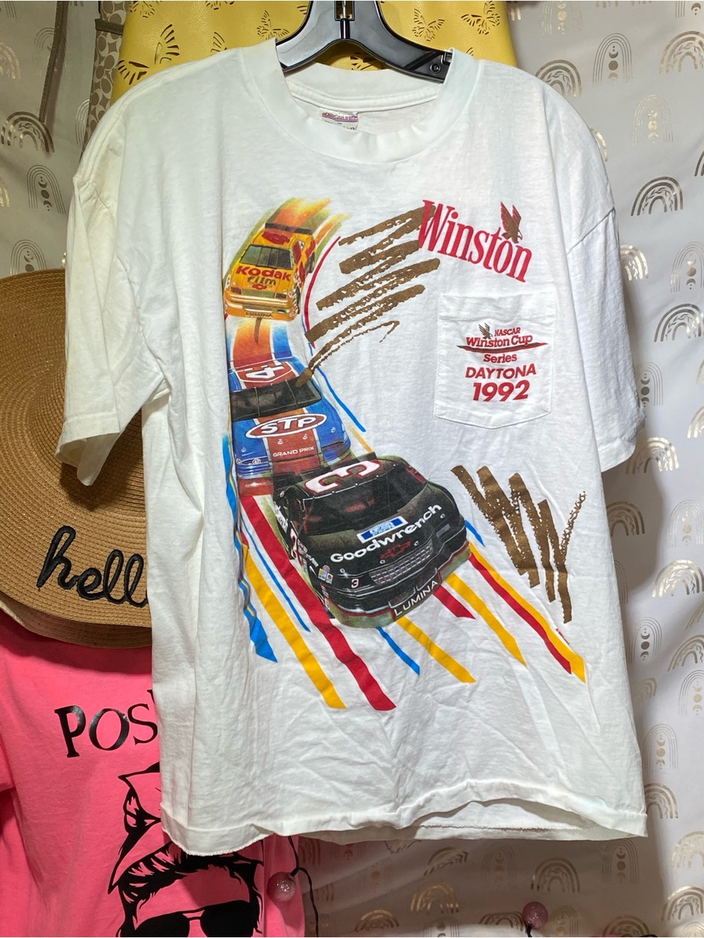 Vintage Winston Daytona 1992 White Racing Graphic Tee
